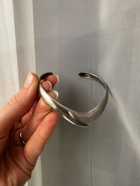 Sculptural Sterling Open Cuff Bracelet